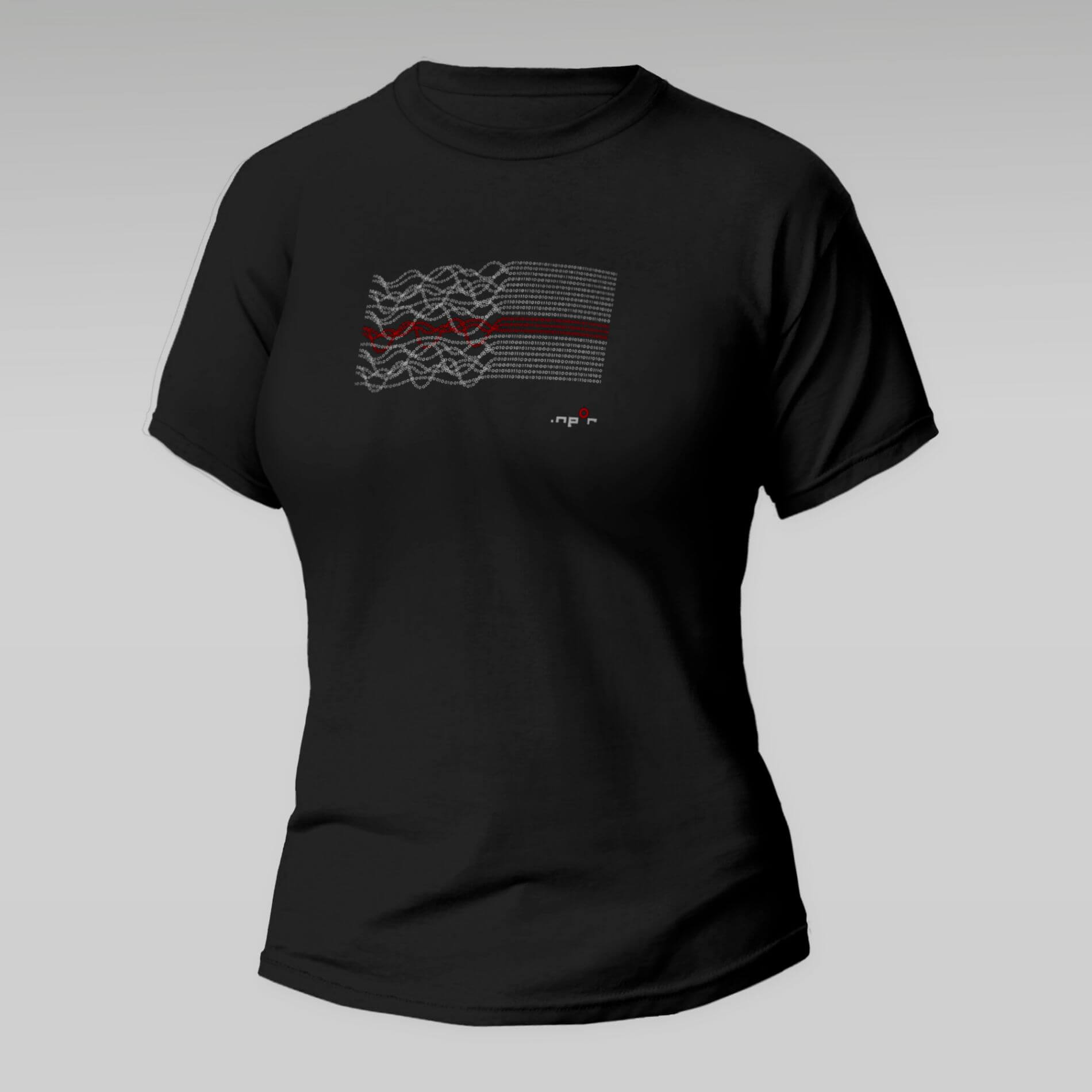 Kurzarm-T-Shirt für Damen mit Ineor-Grafik (schwarz)